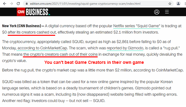 Squid Game coin crypto scam